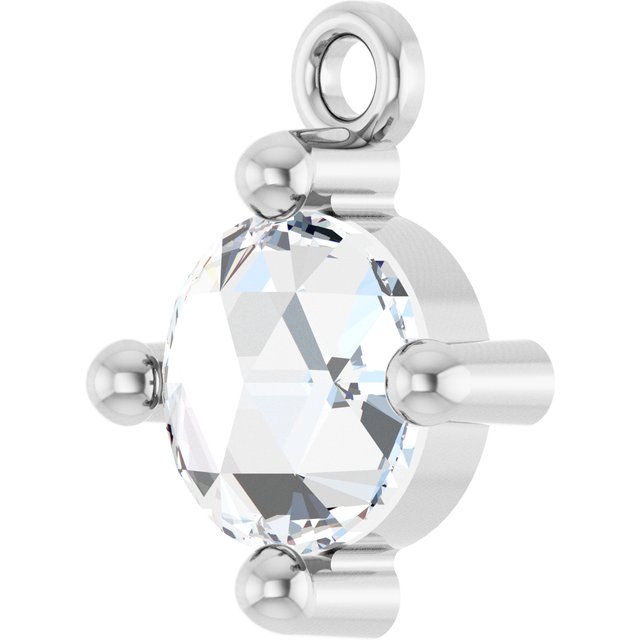 Rose-Cut 1/3 CT Natural Diamond Cabochon Dangle