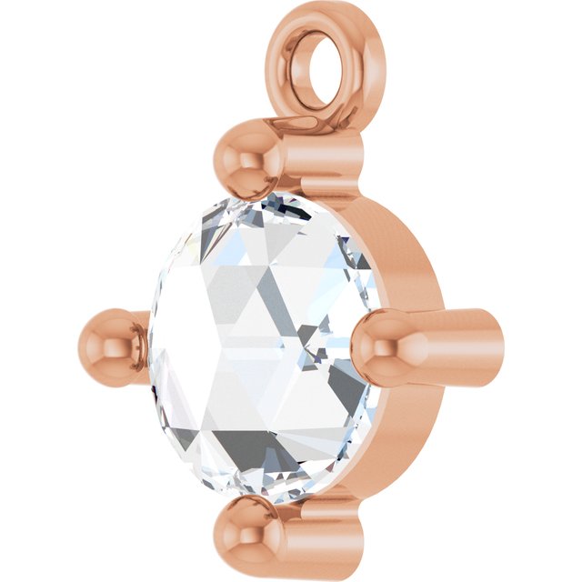Rose-Cut 1/3 CT Natural Diamond Cabochon Dangle