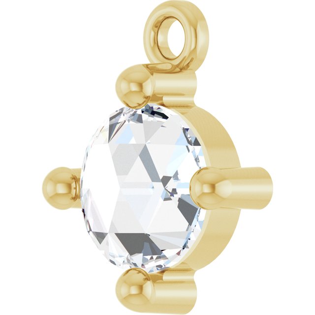 Rose-Cut 1/3 CT Natural Diamond Cabochon Dangle