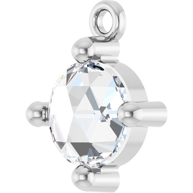 Rose-Cut 1/2 CT Natural Diamond Cabochon Dangle