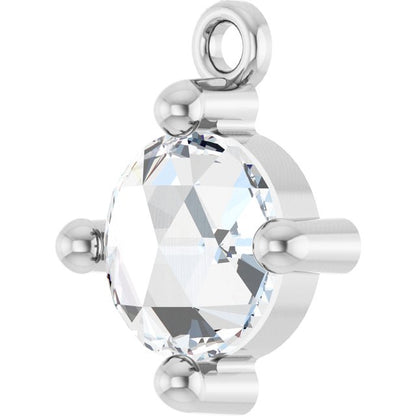 Rose-Cut 1/2 CT Natural Diamond Cabochon Dangle