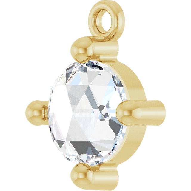 Rose-Cut 1/2 CT Natural Diamond Cabochon Dangle