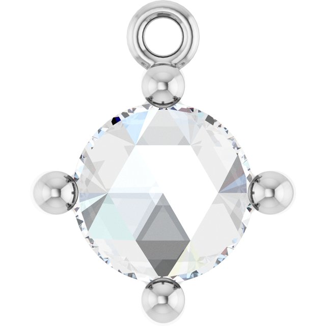 Rose-Cut 1/2 CT Natural Diamond Cabochon Dangle