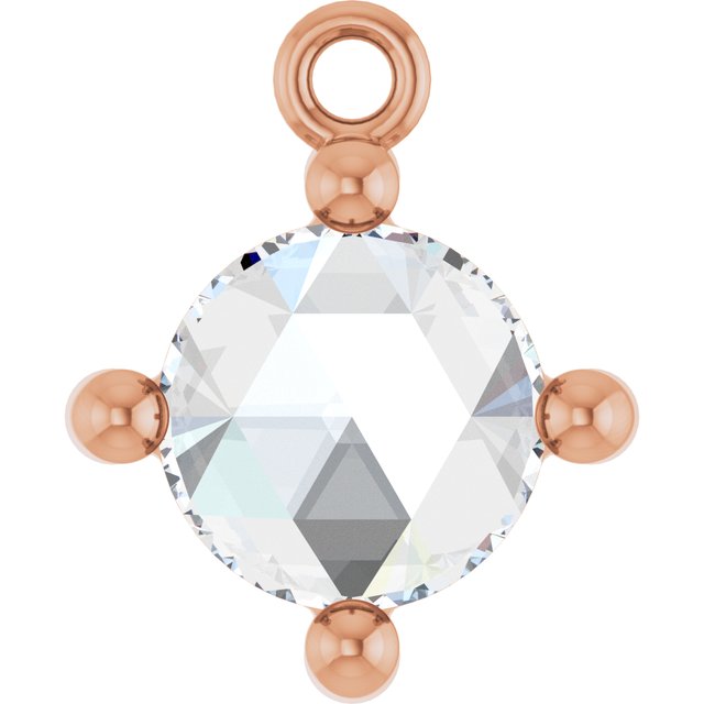 Rose-Cut 1/2 CT Natural Diamond Cabochon Dangle