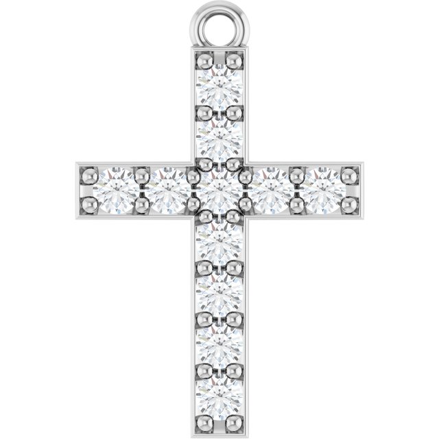 1/3 CTW Lab-Grown Diamond Cross Dangle, 12.4 mm x 18.7 mm