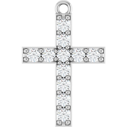 1/3 CTW Lab-Grown Diamond Cross Dangle, 12.4 mm x 18.7 mm
