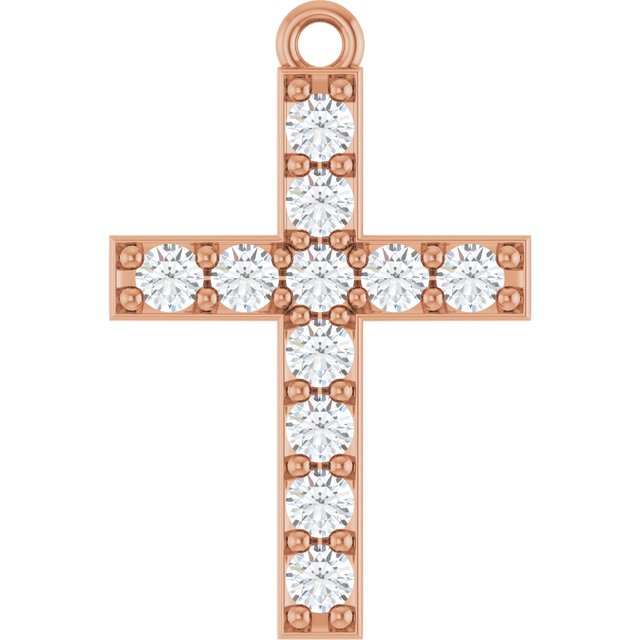 1/3 CTW Lab-Grown Diamond Cross Dangle, 12.4 mm x 18.7 mm