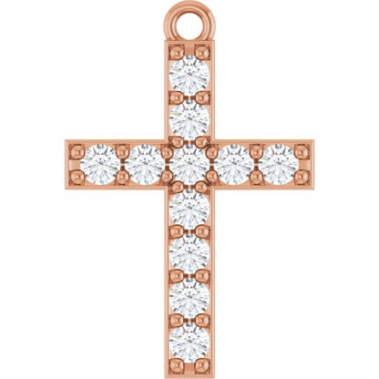 1/3 CTW Lab-Grown Diamond Cross Dangle, 12.4 mm x 18.7 mm
