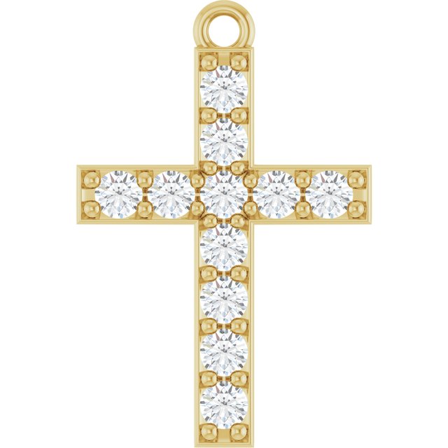 1/3 CTW Lab-Grown Diamond Cross Dangle, 12.4 mm x 18.7 mm