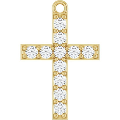 1/3 CTW Lab-Grown Diamond Cross Dangle, 12.4 mm x 18.7 mm