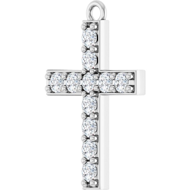 1/3 CTW Lab-Grown Diamond Cross Dangle, 12.4 mm x 18.7 mm