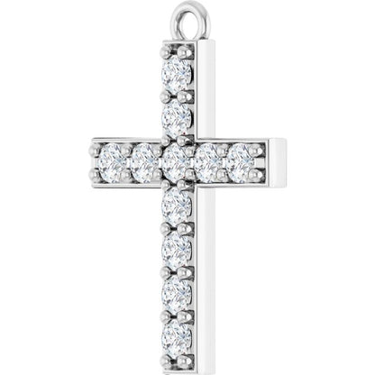 1/3 CTW Lab-Grown Diamond Cross Dangle, 12.4 mm x 18.7 mm