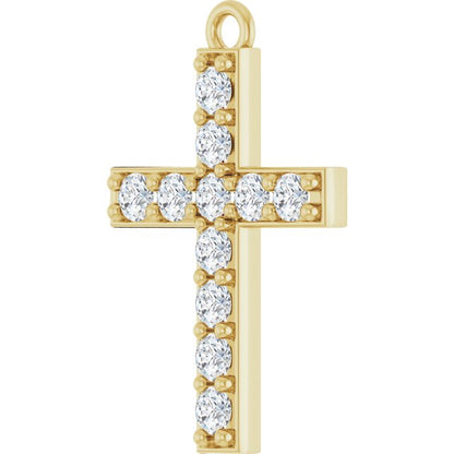 1/3 CTW Lab-Grown Diamond Cross Dangle, 12.4 mm x 18.7 mm