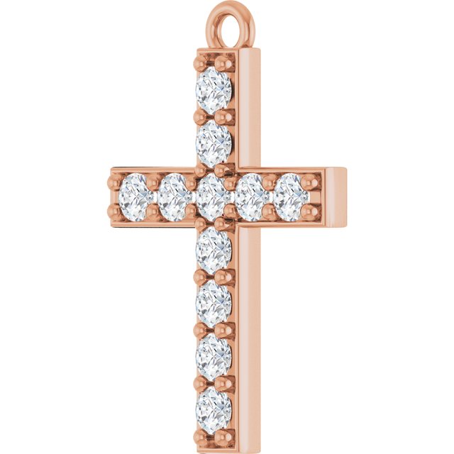 1/3 CTW Lab-Grown Diamond Cross Dangle, 12.4 mm x 18.7 mm