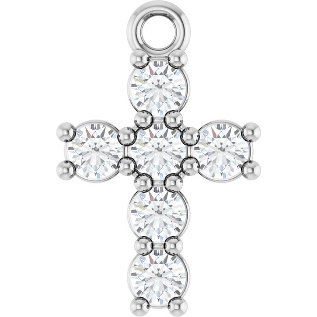 1/4 CTW Natural Diamond Cross Dangle, 8.3 mm x 12.8 mm