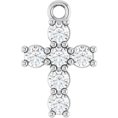 1/4 CTW Natural Diamond Cross Dangle, 8.3 mm x 12.8 mm