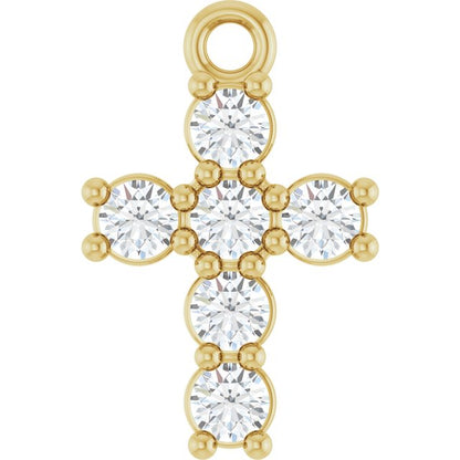 1/4 CTW Natural Diamond Cross Dangle, 8.3 mm x 12.8 mm
