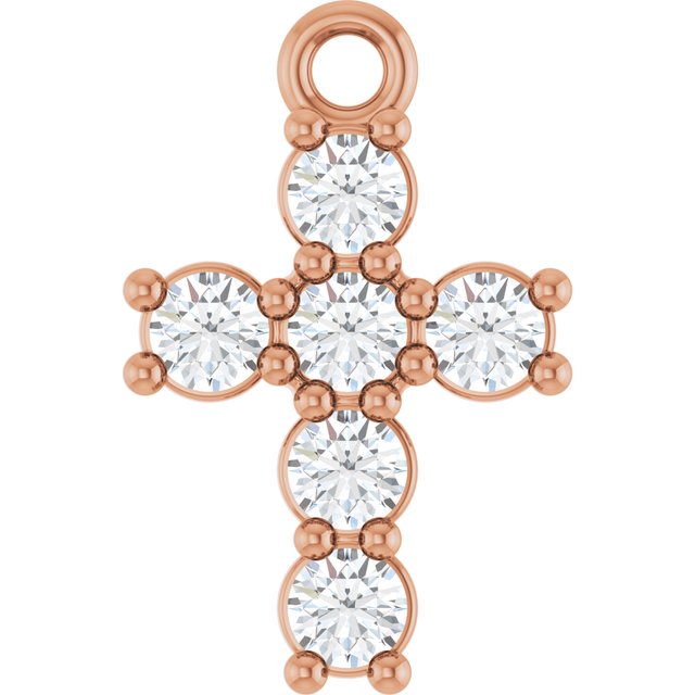 1/4 CTW Natural Diamond Cross Dangle, 8.3 mm x 12.8 mm