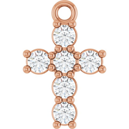 1/4 CTW Natural Diamond Cross Dangle, 8.3 mm x 12.8 mm
