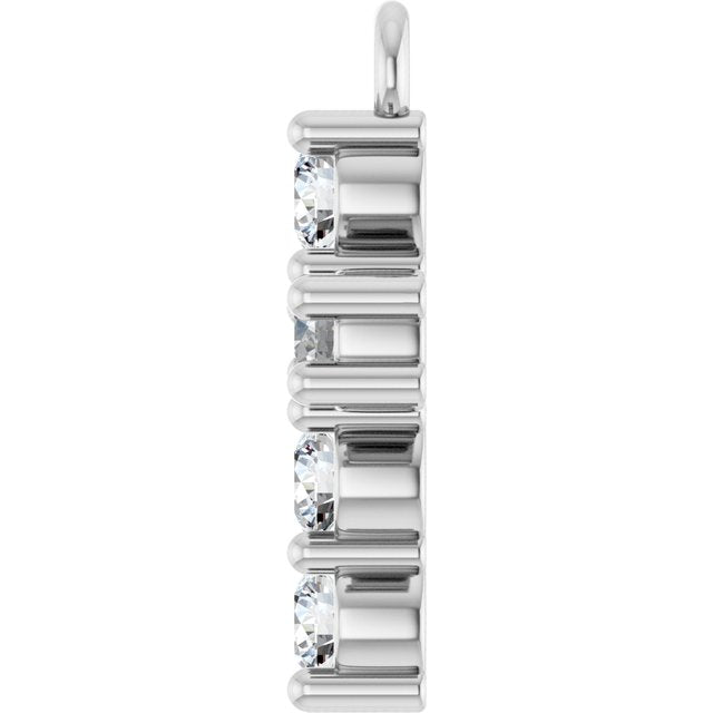 1/4 CTW Natural Diamond Cross Dangle, 8.3 mm x 12.8 mm