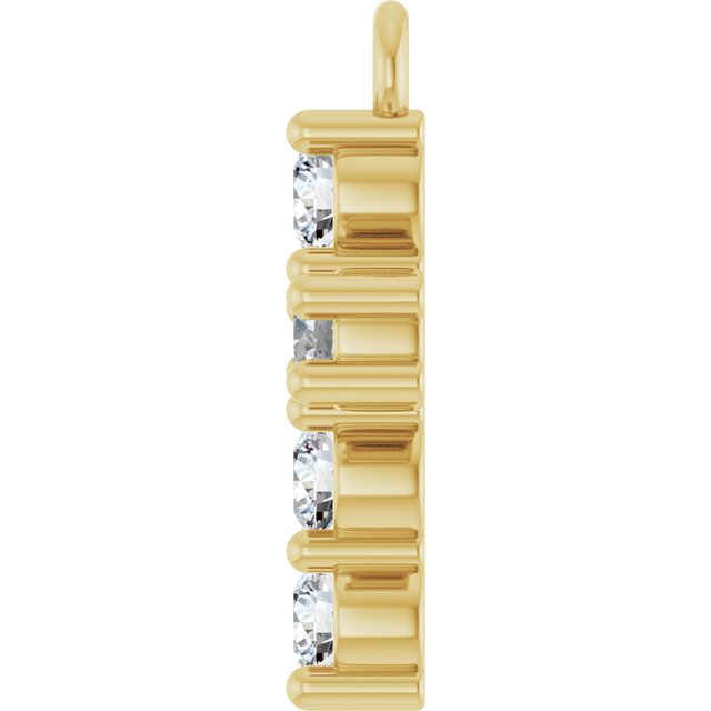1/4 CTW Natural Diamond Cross Dangle, 8.3 mm x 12.8 mm