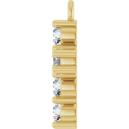 1/4 CTW Natural Diamond Cross Dangle, 8.3 mm x 12.8 mm