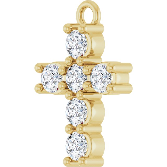 1/3 CTW Lab-Grown Diamond Cross Dangle, 9.1 mm x 13.8 mm