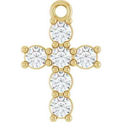 1/3 CTW Lab-Grown Diamond Cross Dangle, 9.1 mm x 13.8 mm