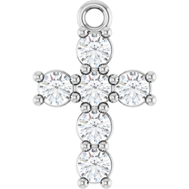 1/3 CTW Lab-Grown Diamond Cross Dangle, 9.1 mm x 13.8 mm
