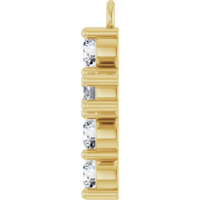 1/2 CTW Lab-Grown Diamond Cross Dangle, 9.8 mm x 14.9 mm