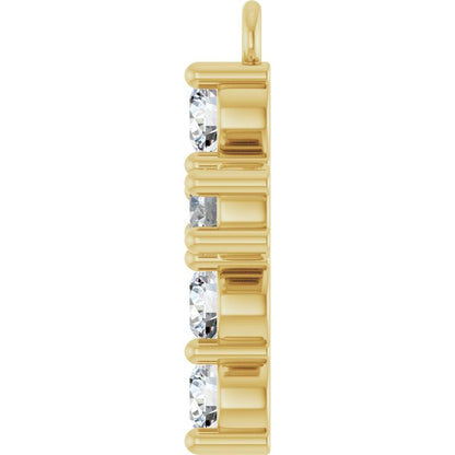 1/2 CTW Lab-Grown Diamond Cross Dangle, 9.8 mm x 14.9 mm
