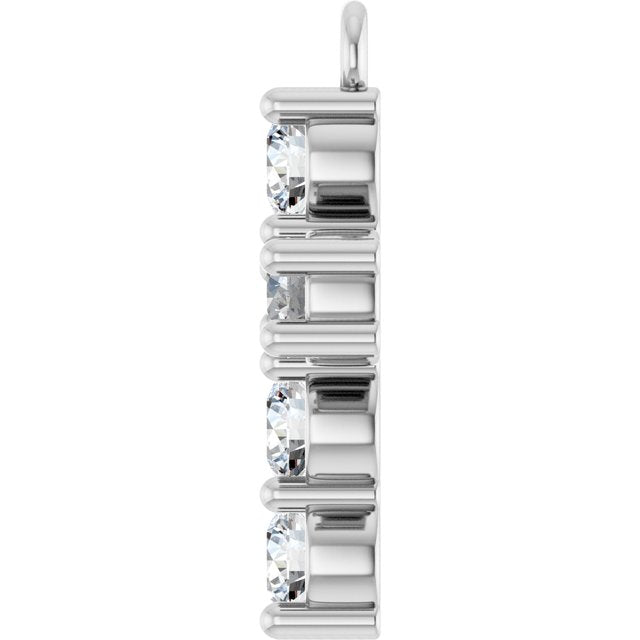 1/2 CTW Lab-Grown Diamond Cross Dangle, 9.8 mm x 14.9 mm