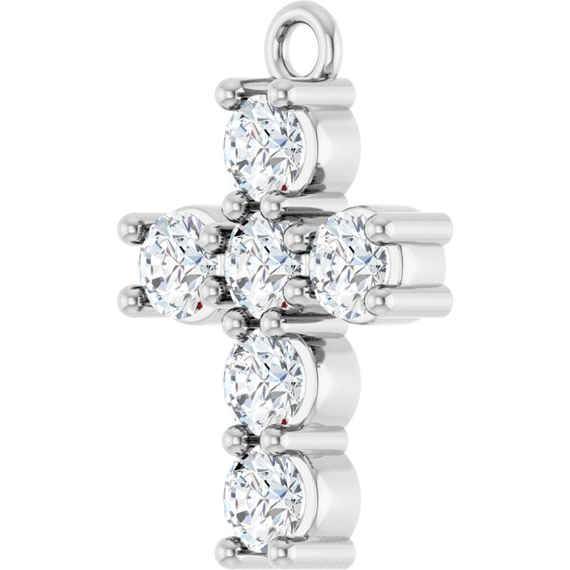 1/2 CTW Natural Diamond Cross Dangle, 9.8 mm x 14.9 mm