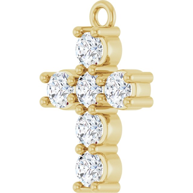 1/2 CTW Lab-Grown Diamond Cross Dangle, 9.8 mm x 14.9 mm