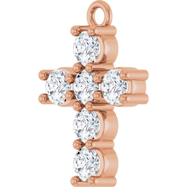 1/2 CTW Lab-Grown Diamond Cross Dangle, 9.8 mm x 14.9 mm