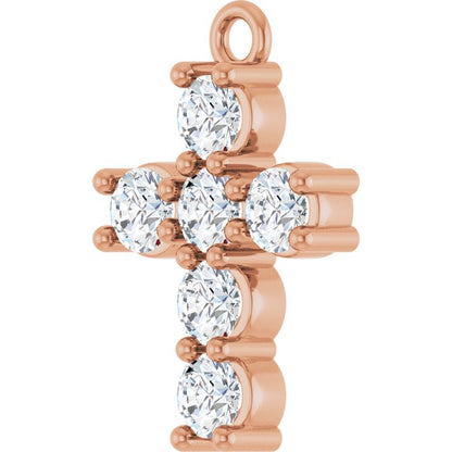 1/2 CTW Lab-Grown Diamond Cross Dangle, 9.8 mm x 14.9 mm