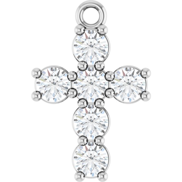 1/2 CTW Natural Diamond Cross Dangle, 9.8 mm x 14.9 mm