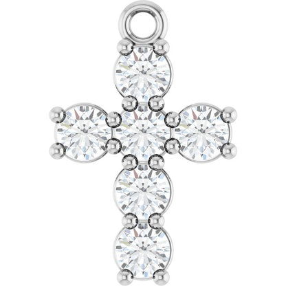 1/2 CTW Natural Diamond Cross Dangle, 9.8 mm x 14.9 mm