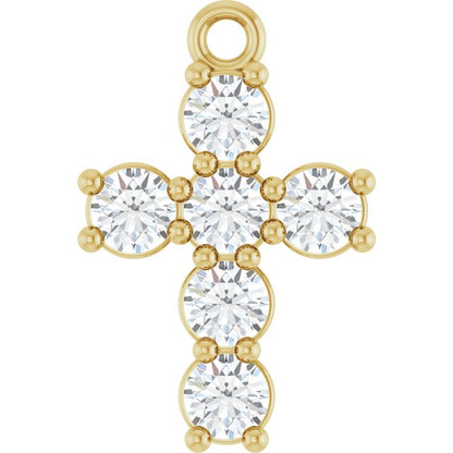 1/2 CTW Lab-Grown Diamond Cross Dangle, 9.8 mm x 14.9 mm