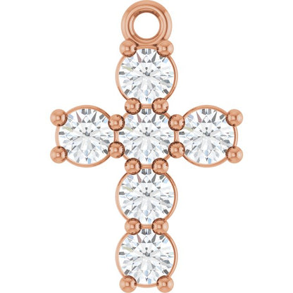 1/2 CTW Natural Diamond Cross Dangle, 9.8 mm x 14.9 mm
