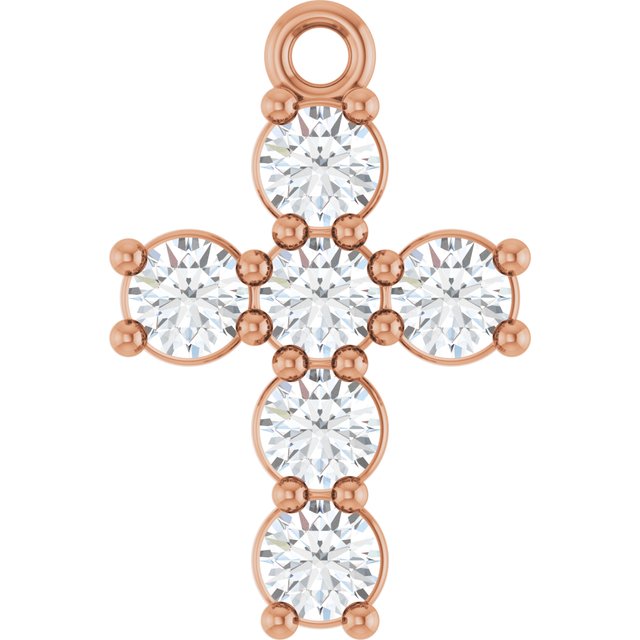 1/2 CTW Lab-Grown Diamond Cross Dangle, 9.8 mm x 14.9 mm