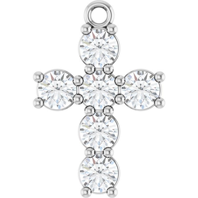 3/4 CTW Natural Diamond Cross Dangle