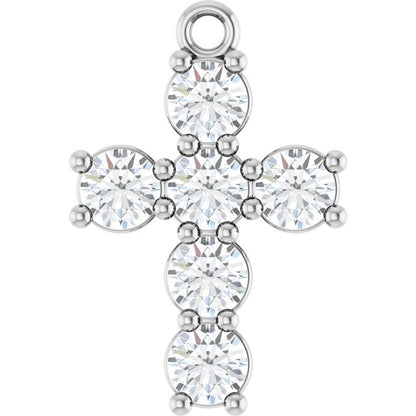 3/4 CTW Natural Diamond Cross Dangle