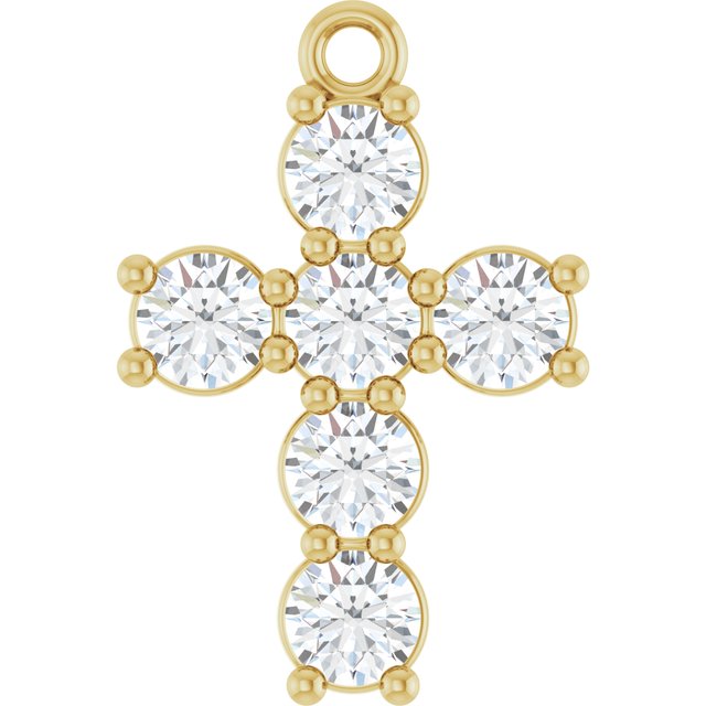 3/4 CTW Natural Diamond Cross Dangle