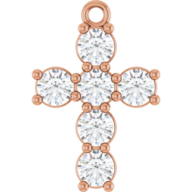 3/4 CTW Natural Diamond Cross Dangle