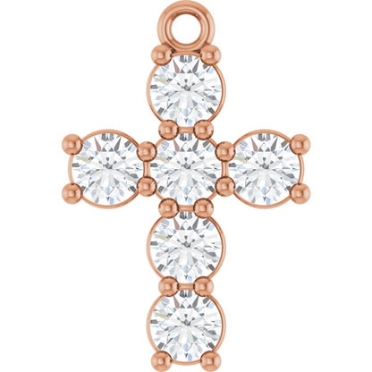 3/4 CTW Natural Diamond Cross Dangle