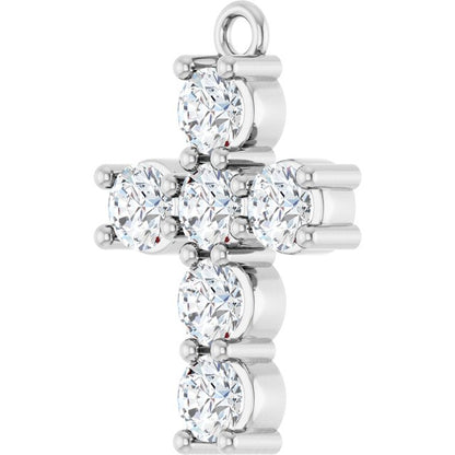 3/4 CTW Natural Diamond Cross Dangle