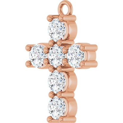 3/4 CTW Natural Diamond Cross Dangle