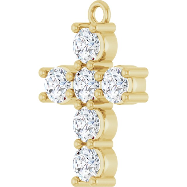 3/4 CTW Natural Diamond Cross Dangle