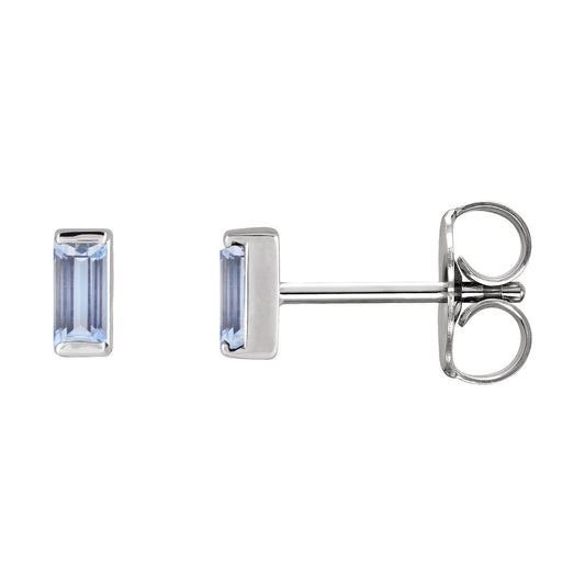 14K White Gold Natural Tanzanite Earrings